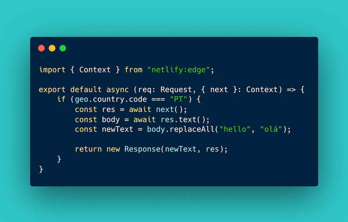 Text editor with Edge Function code