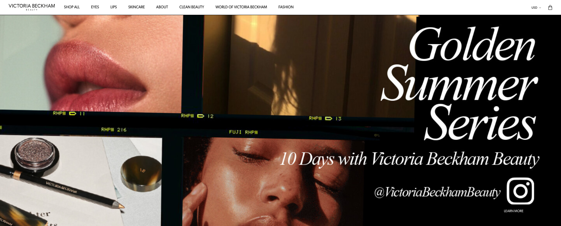 Reserve the Runway, a screenshot of the Victoria Beckham Beauty web site