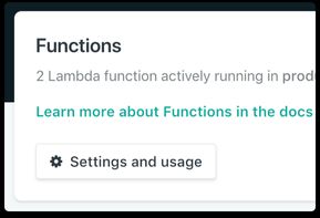 Netlify Functions settings
